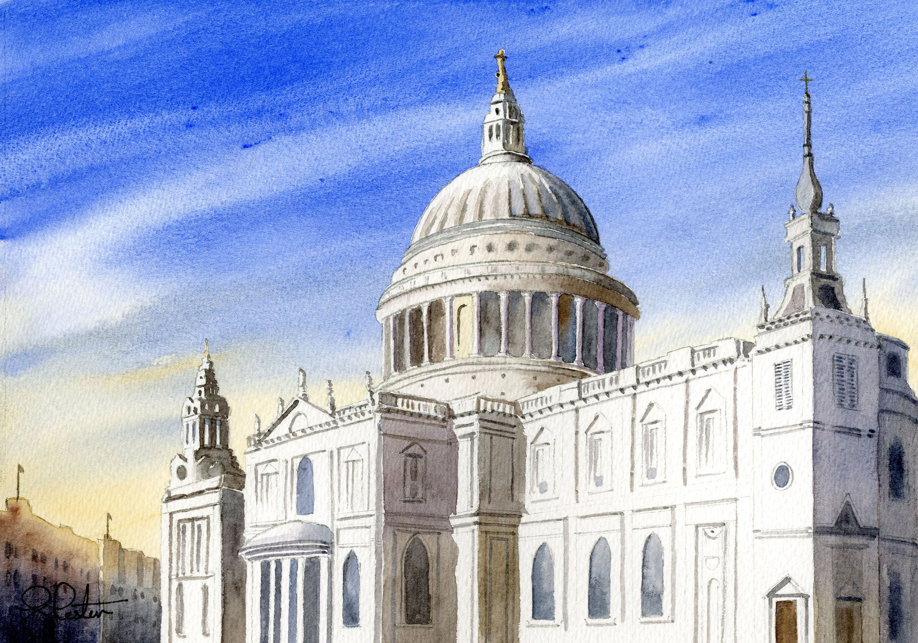 St. Paul's Cathedral Painting – John Pester Watercolours